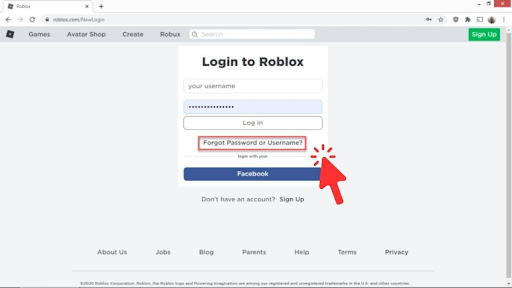 Đổi mật khẩu Roblox khi quên mật khẩu 